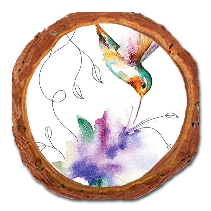 Coaster: Live Edge - Henning's Jewel & Purple Flower (Pack of 5)
