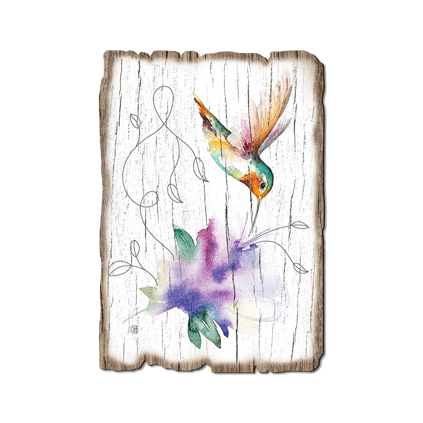 Greeting Card: Weathered Edge - Henning's Jewel & Purple Flower