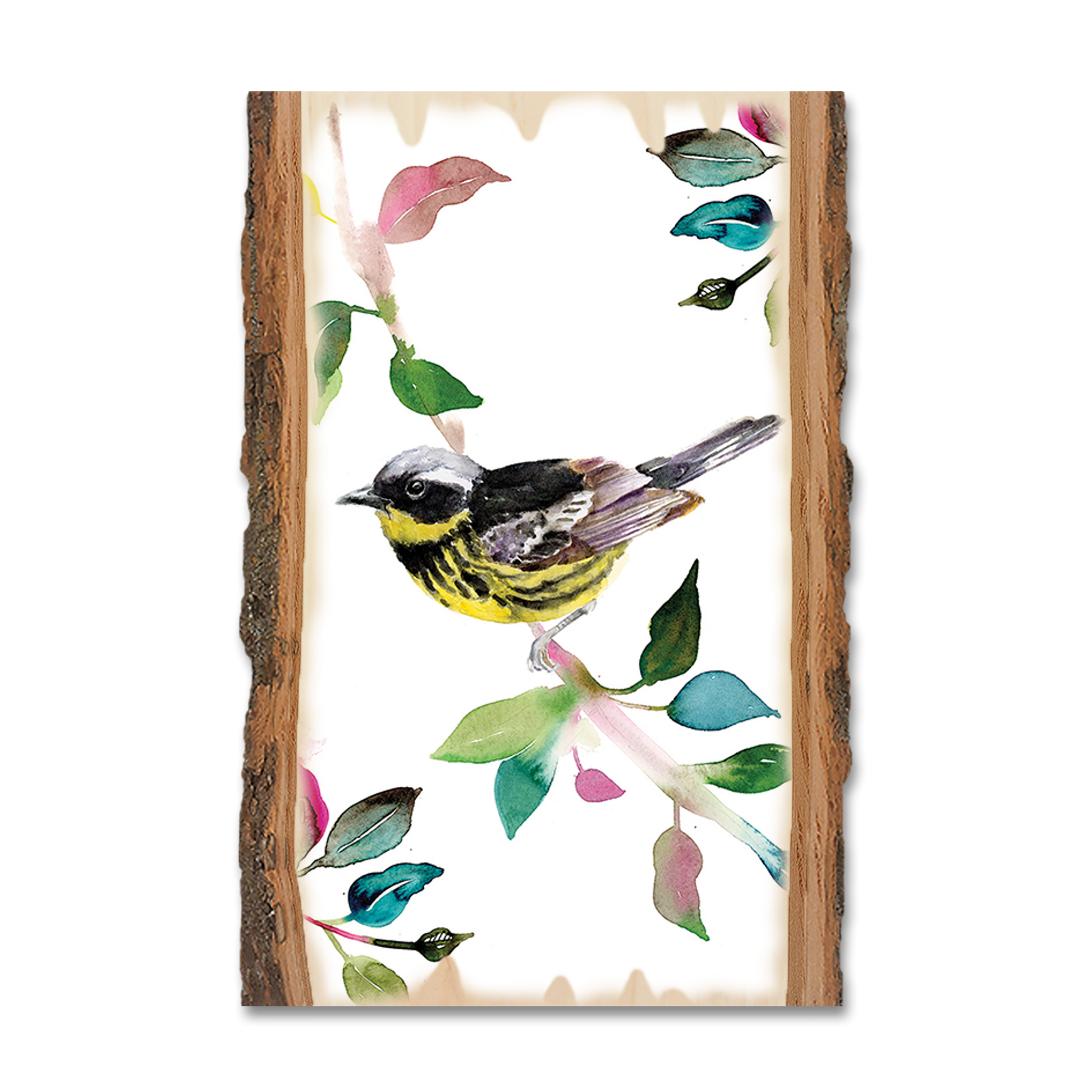 Ornament: Live Edge - Henning's Magnolia Warbler