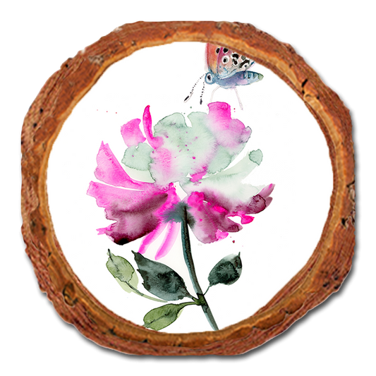 Coaster: Live Edge - Henning's Purple Flower Butterfly (Pack of 5)