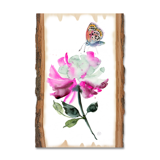 Magnet: Live Edge - Henning's Purple Flower Butterfly