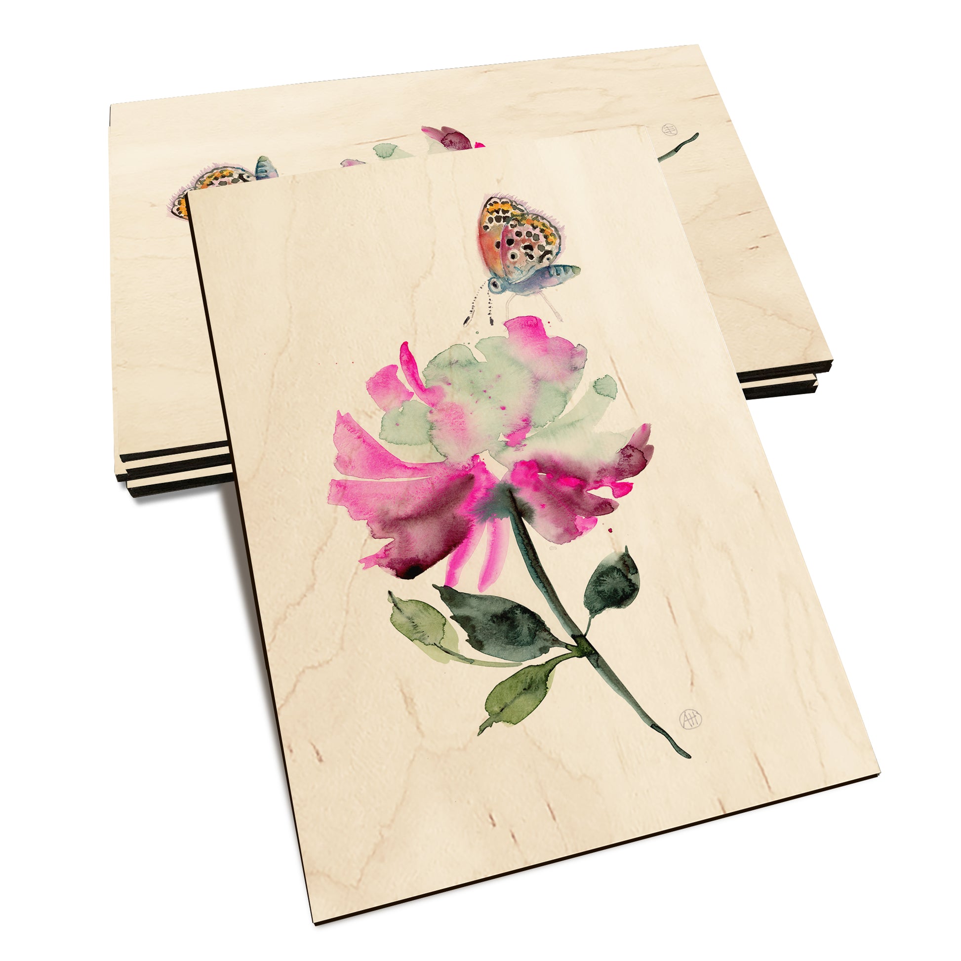 Henning's Purple Flower Butterfly - Classic Edge Classic Edge Postcard (5pk // $2.80ea)