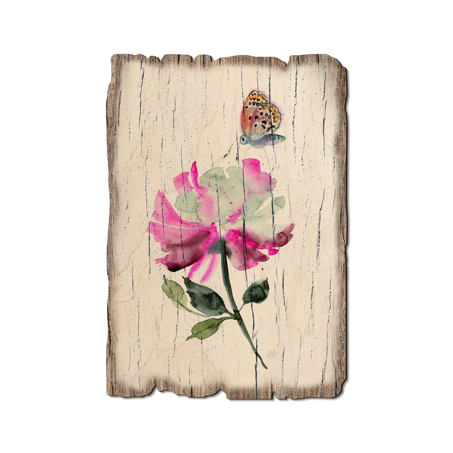 Henning's Purple Flower Butterfly - Weathered Edge Magnet Weathered Edge Postcard (5pk // $2.80ea)