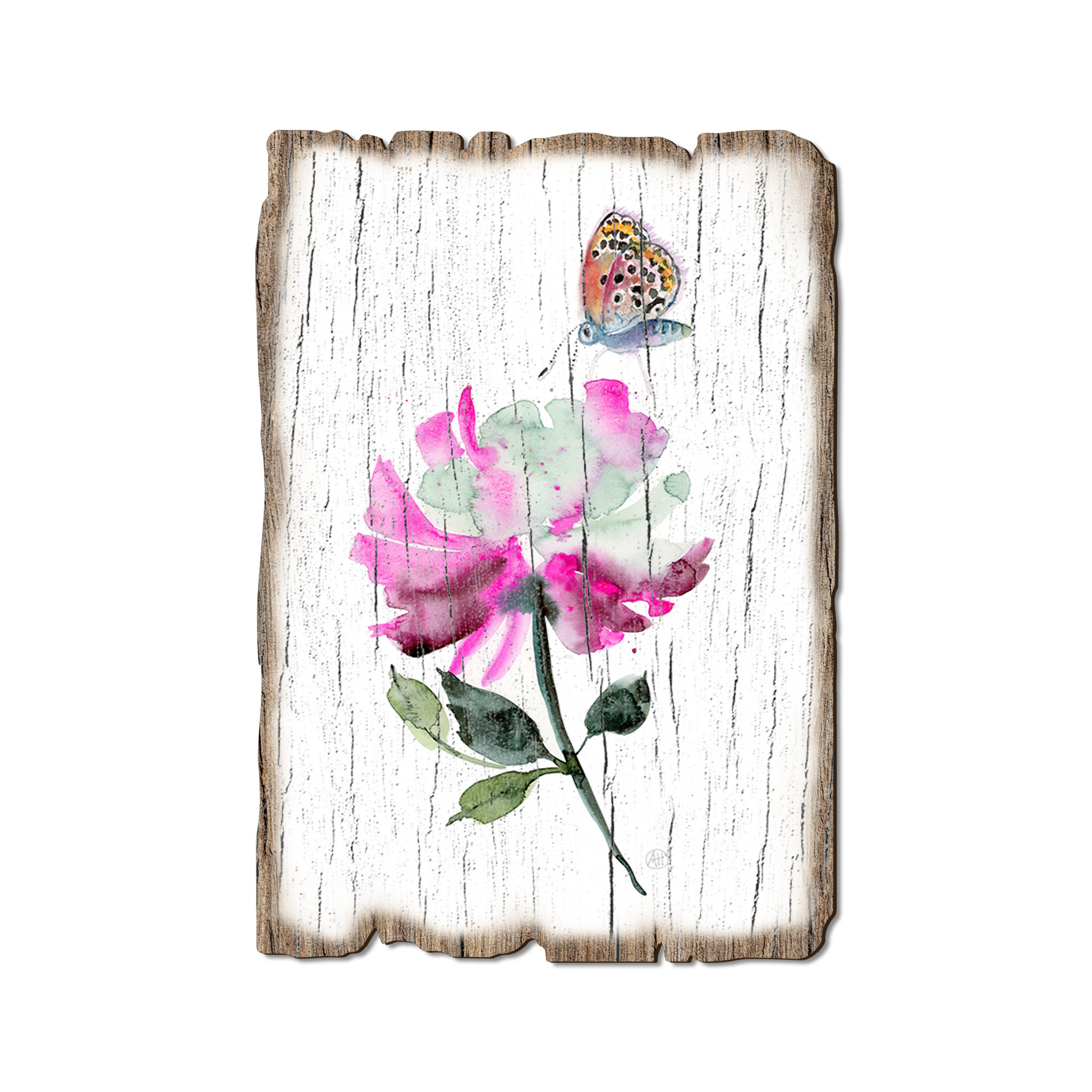 Postcard: Weathered Edge - Henning's Purple Flower Butterfly