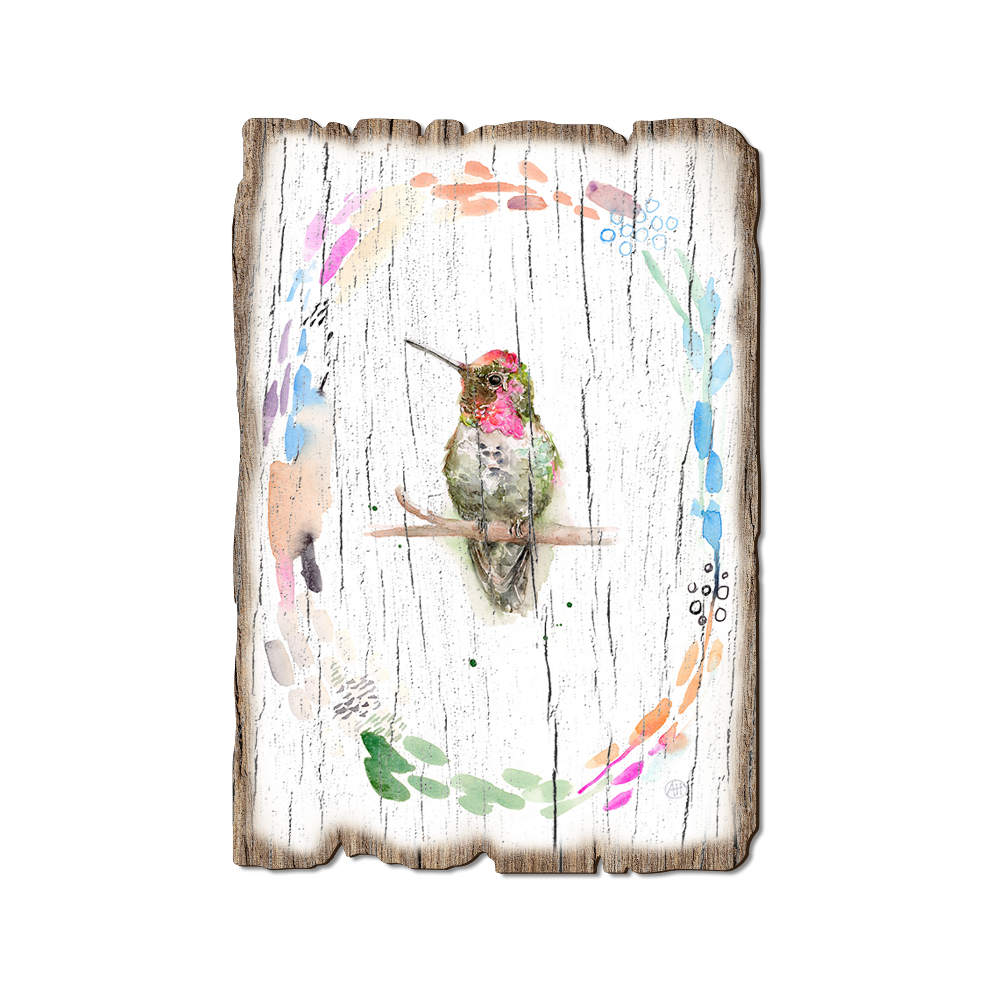 Greeting Card: Weathered Edge - Henning's Pink Head Round