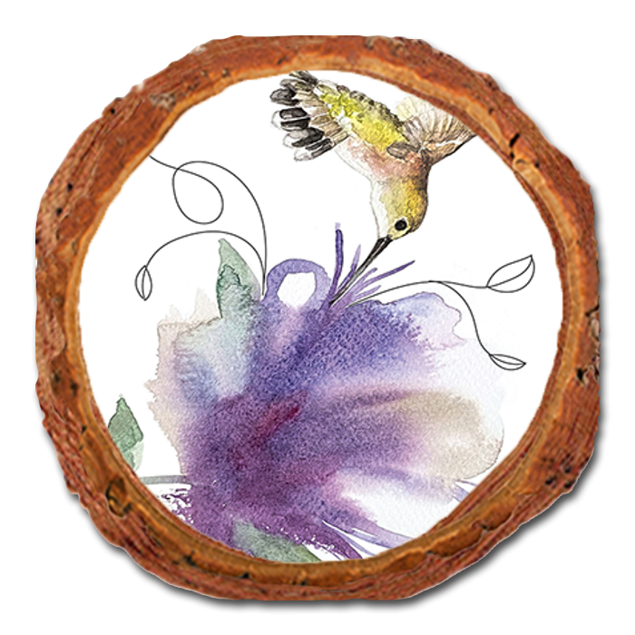 Coaster: Live Edge - Henning's Purple Pollinator (Pack of 5)