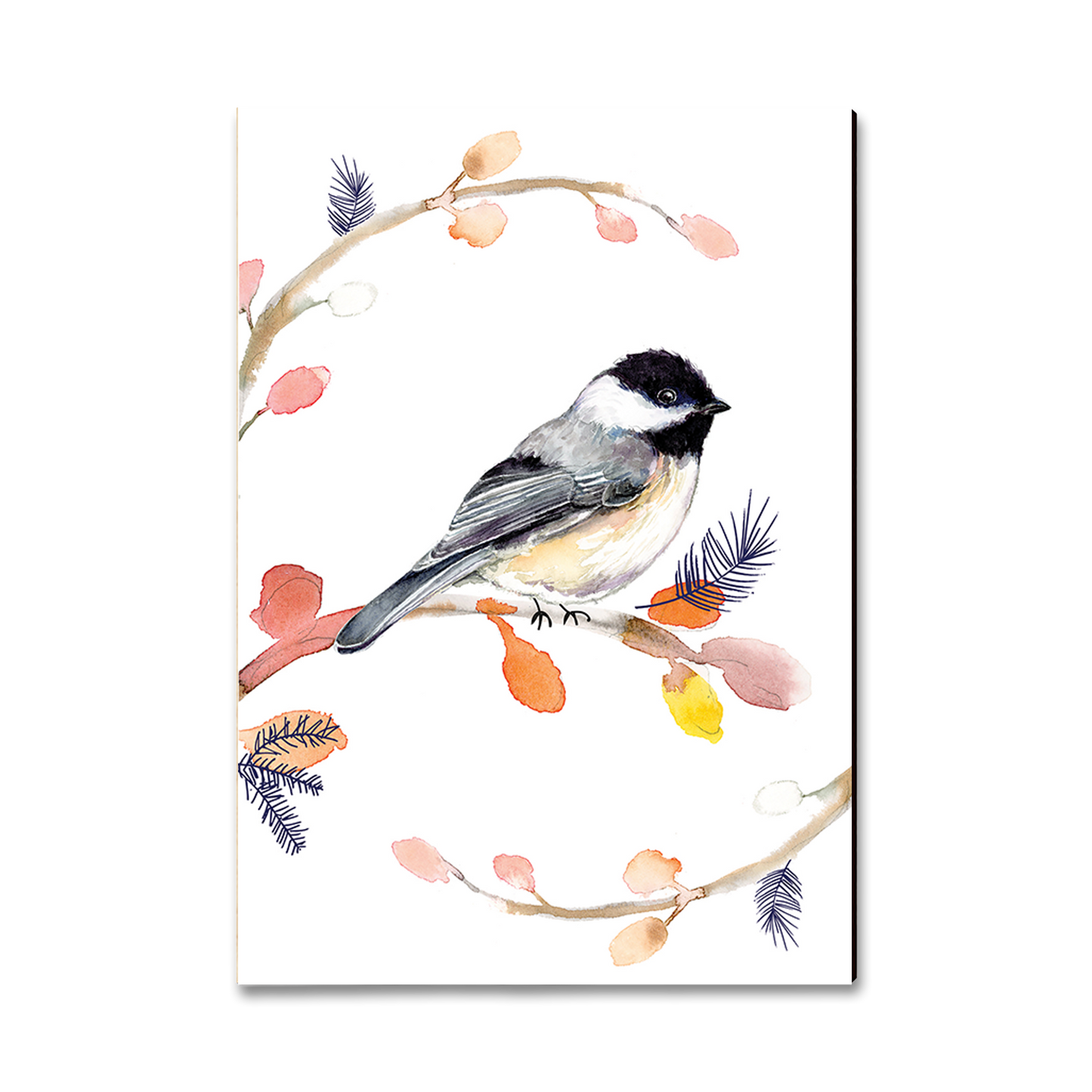 Greeting Card: Classic Edge - Henning's Three Branch Chickadee