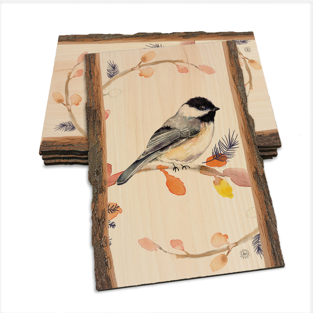 Henning's Three Branch Chickadee - Live Edge Live Edge Postcard (5pk // $2.80ea)