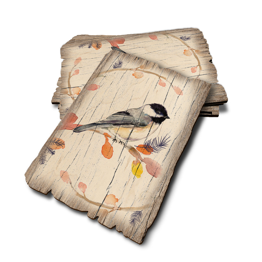 Henning's Three Branch Chickadee - Weathered Edge Rustic Edge Postcard (5pk // $2.80ea)