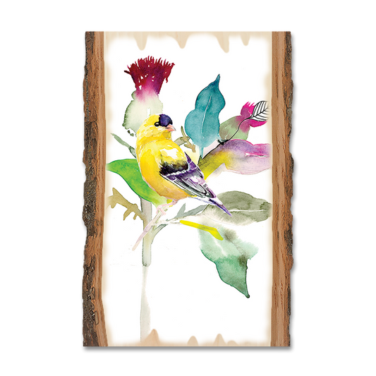 Greeting Card: Live Edge - Henning's Thistle Finch