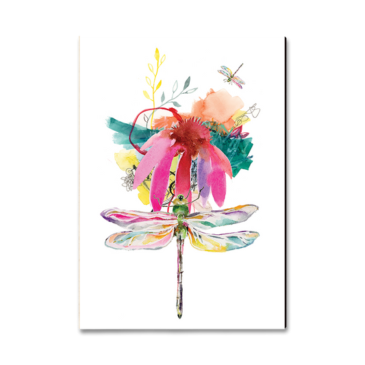 Greeting Card: Classic Edge - Henning's Two Pink Dragonflies