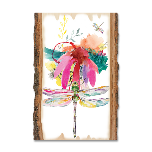 Magnet: Live Edge - Henning's Two Pink Dragonflies