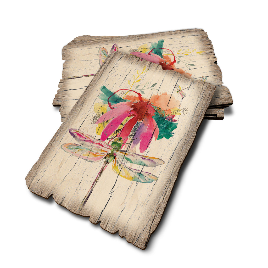Henning's Two Pink Dragonflies - Weathered Edge Rustic Edge Postcard (5pk // $2.80ea)