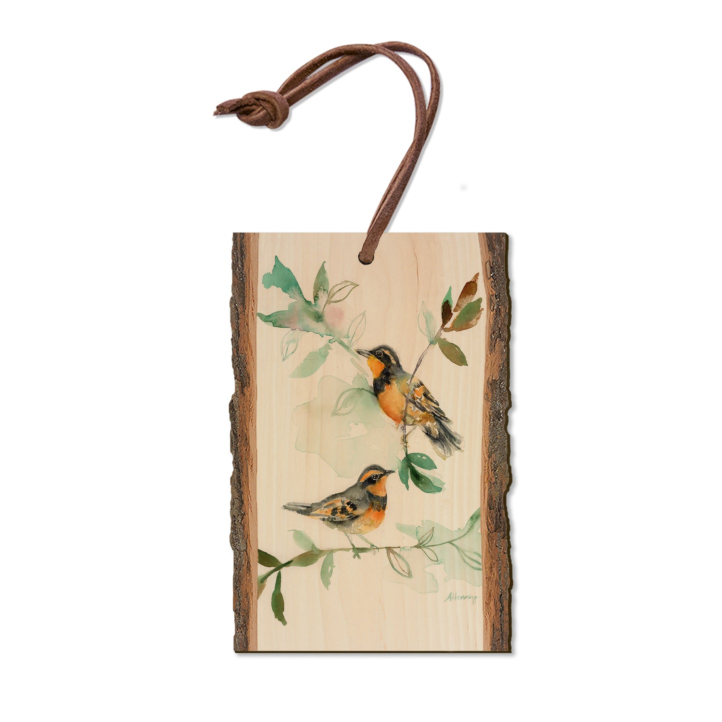 Henning's Thrush Twins - Live Edge Magnet Live Edge Ornament (5pk // $2.80ea)