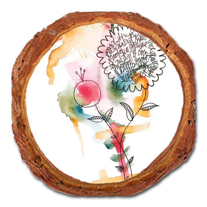 Coaster: Live Edge - Henning's Writing Flowers (Pack of 5)