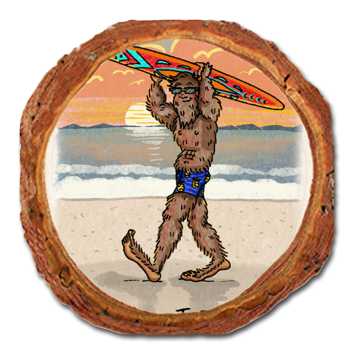 Coaster: Live Edge - Bigfoot Board Head (Pack of 5)