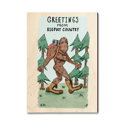 Greeting Card: Classic Edge - Bigfoot Hiker