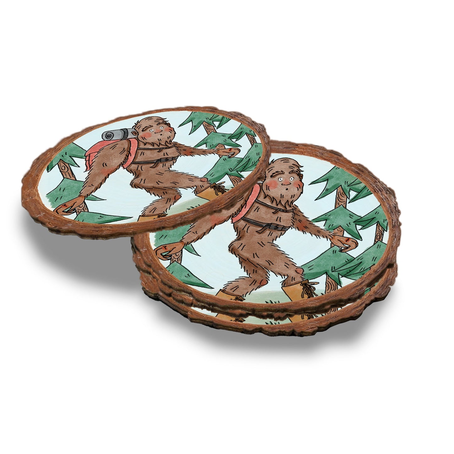 Bigfoot Hiker - Live Edge Live Edge Coaster (5pk // $2.80ea)