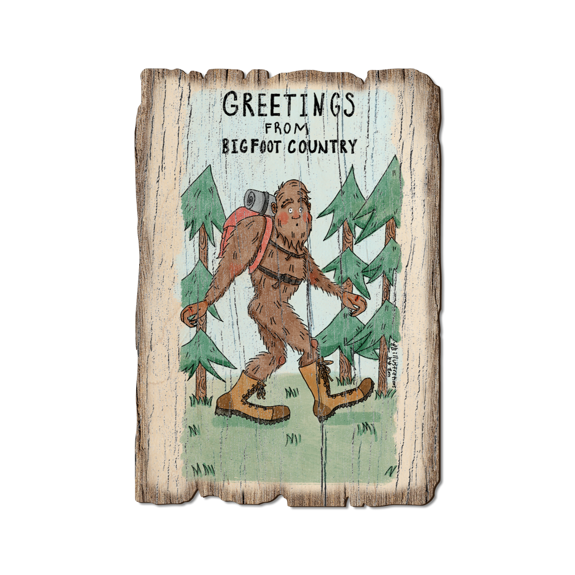 Greeting Card: Weathered Edge - Bigfoot Hiker (Pack of 5)