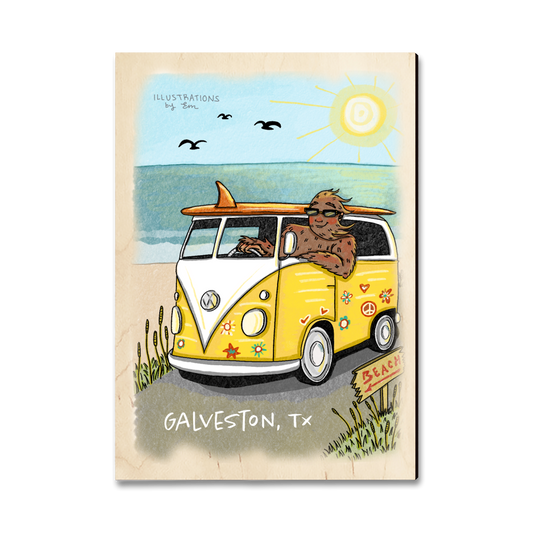 Greeting Card: Classic Edge - Bigfoot Hippie Van