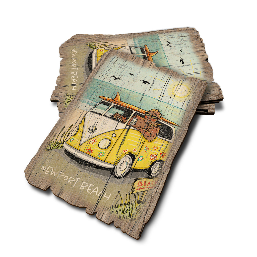 Bigfoot Hippie Van - Weathered Edge Rustic Edge Postcard (5pk // $2.80ea)