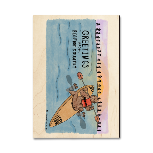 Greeting Card: Classic Edge - Bigfoot Kayaker