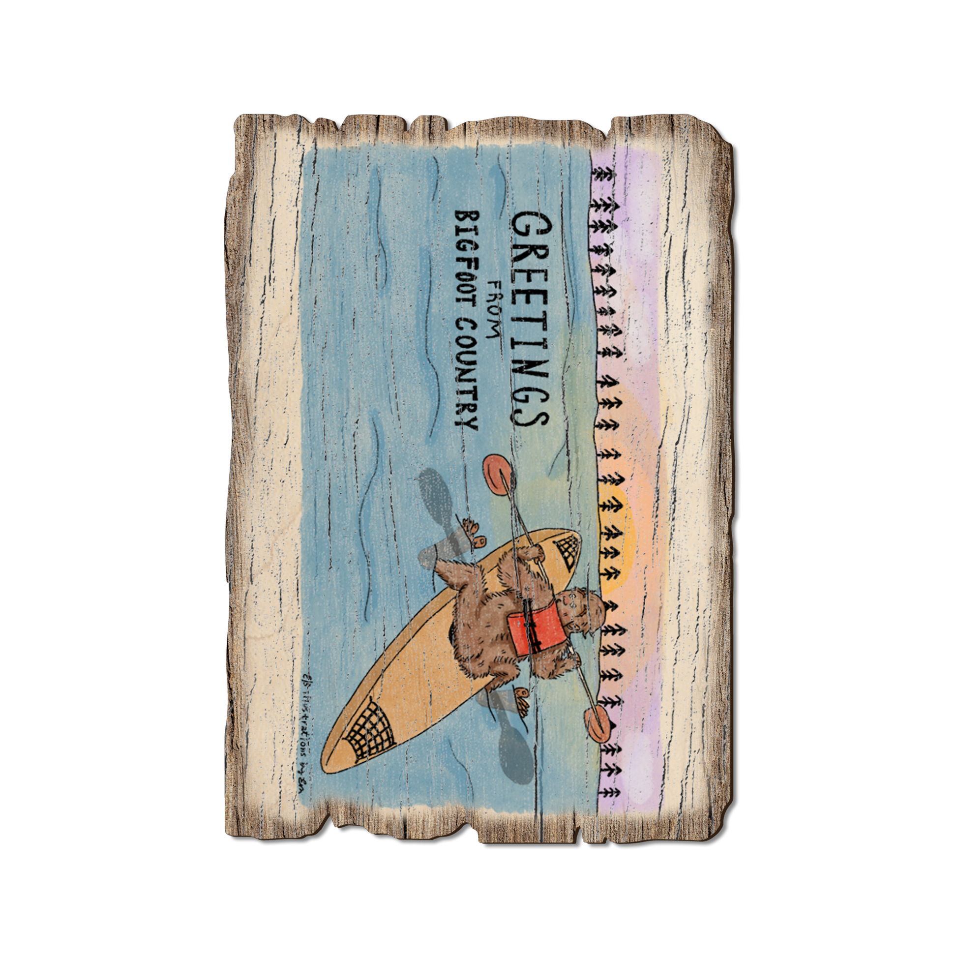 Greeting Card: Weathered Edge - Bigfoot Kayaker (Pack of 5)