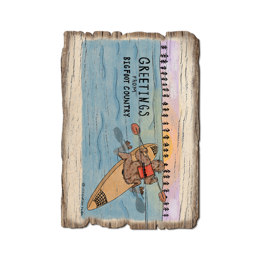 Greeting Card: Weathered Edge - Bigfoot Kayaker (Pack of 5)