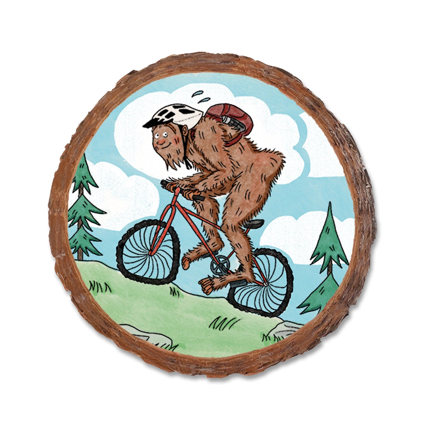 Bigfoot Mtn Biker - Live Edge Live Edge Coaster (5pk // $2.80ea)