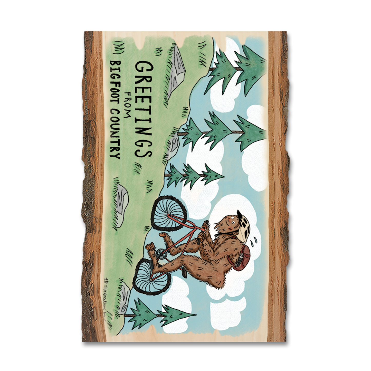 Ornament: Live Edge - Bigfoot Mtn Biker