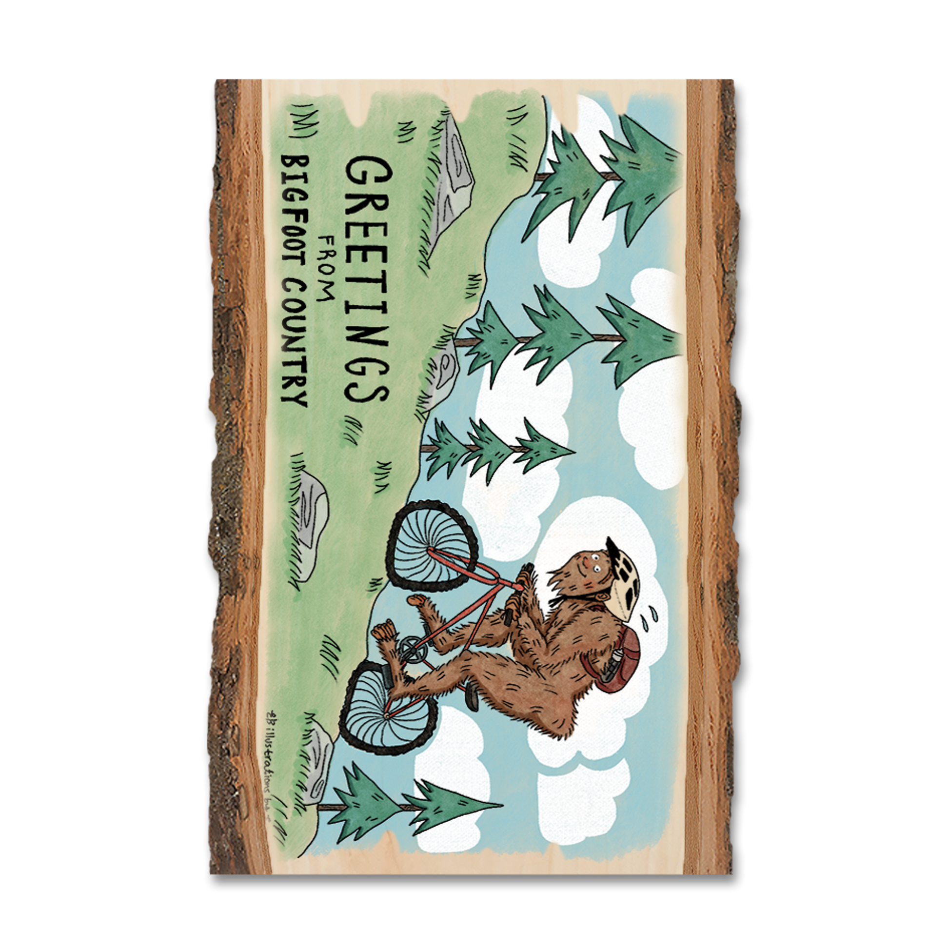 Ornament: Live Edge - Bigfoot Mtn Biker