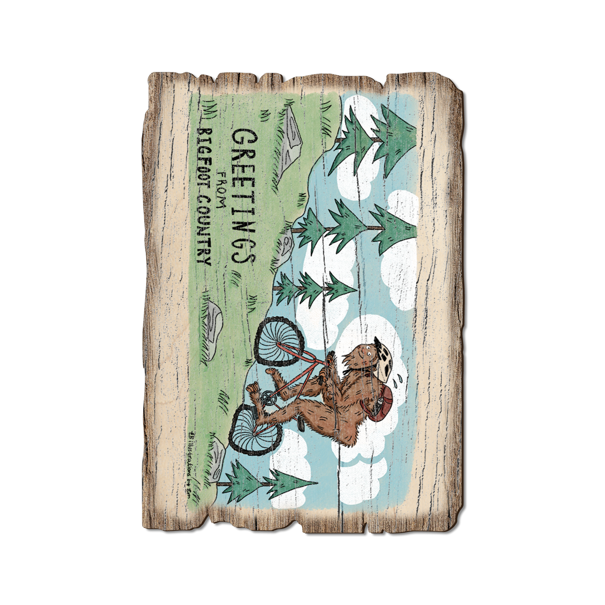 Greeting Card: Weathered Edge - Bigfoot Mtn Biker (Pack of 5)