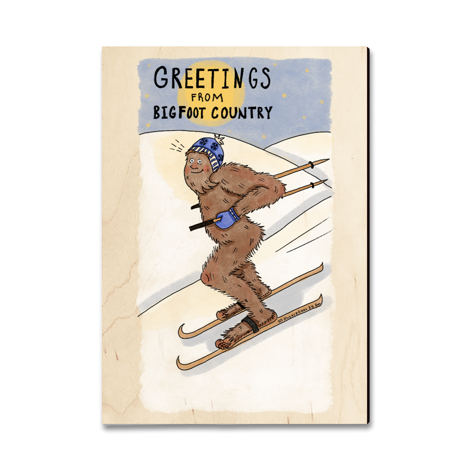Greeting Card: Classic Edge - Bigfoot Skier