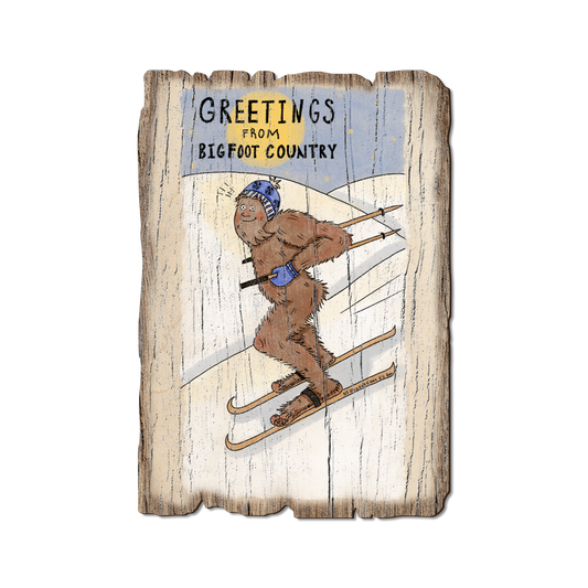 Greeting Card: Weathered Edge - Bigfoot Skier (Pack of 5)