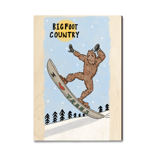 Greeting Card: Classic Edge - Bigfoot Snowboarder