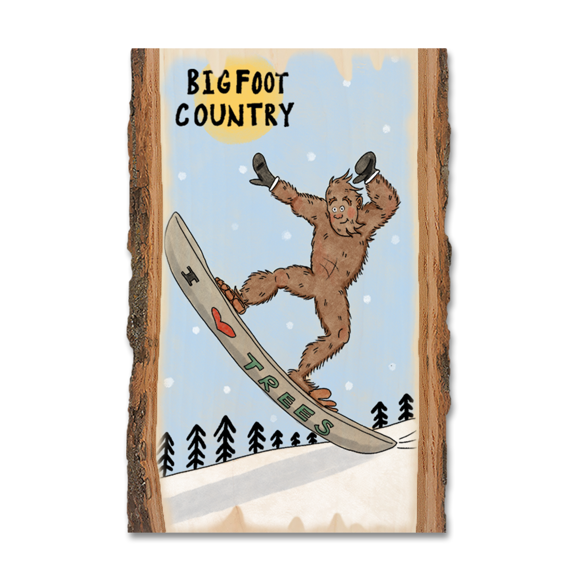 Greeting Card: Live Edge - Bigfoot Snowboarder