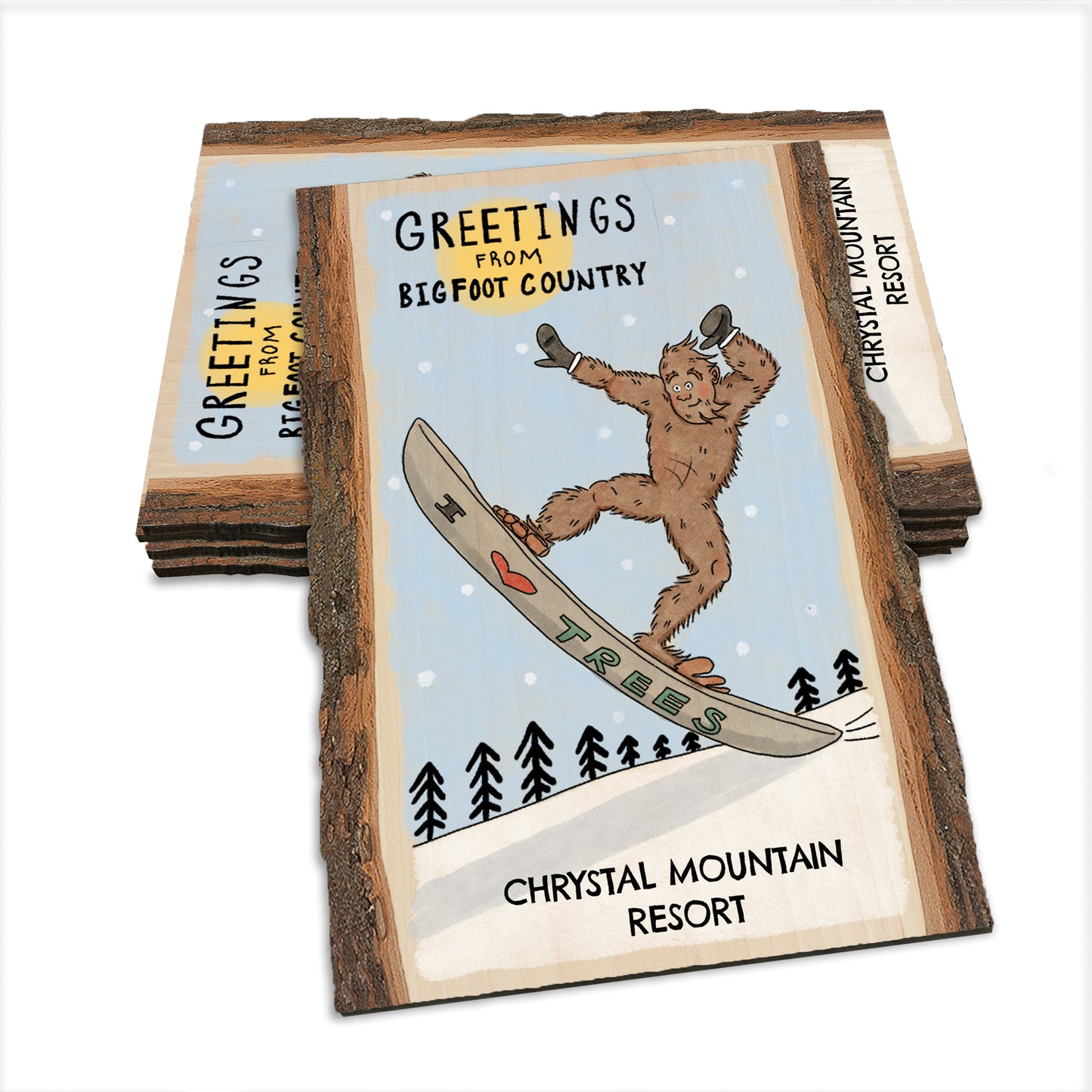 Bigfoot Snowboarder - Live Edge Live Edge Postcard (5pk // $2.80ea)