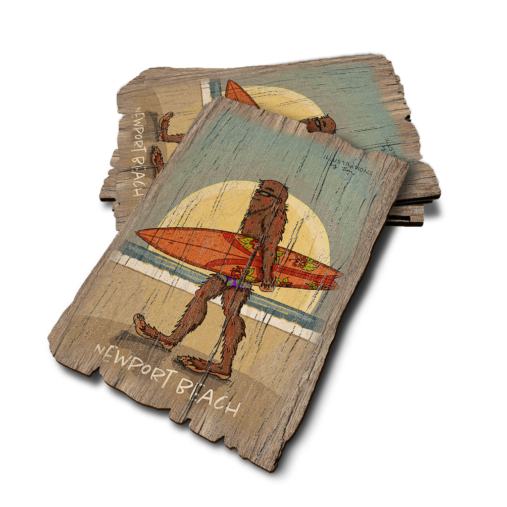 Bigfoot Sunset Surf - Weathered Edge Rustic Edge Postcard (5pk // $2.80ea)