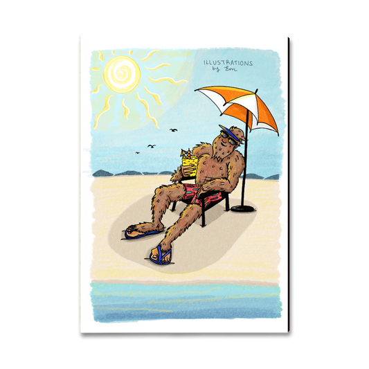 Magnet: Classic Edge - Bigfoot Sun Tanning