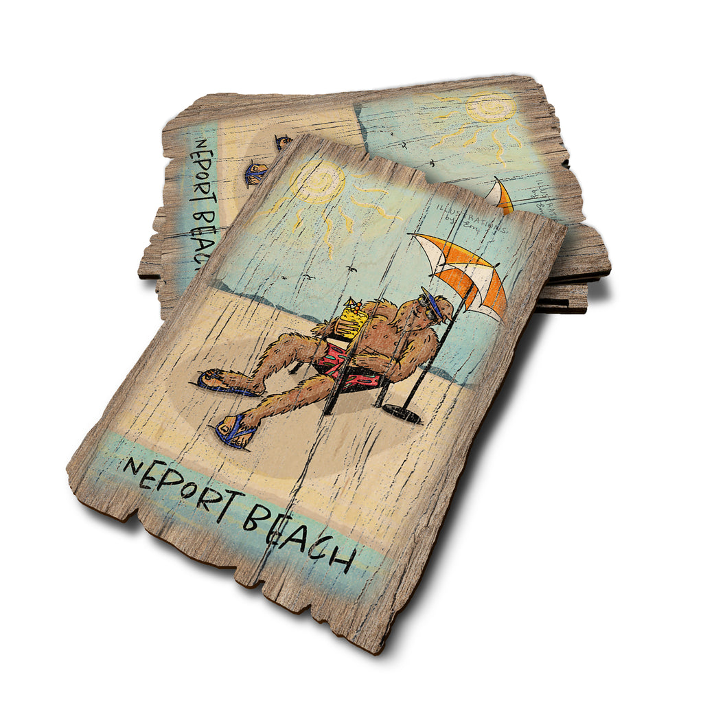 Bigfoot Sun Tanning - Weathered Edge Rustic Edge Postcard (5pk // $2.80ea)