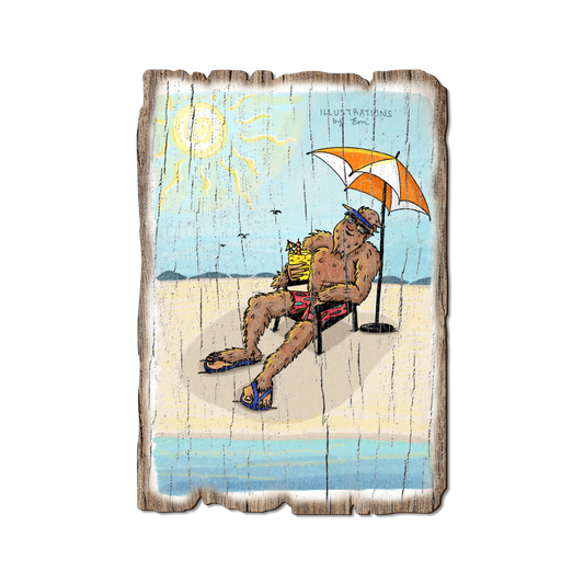 Greeting Card: Weathered Edge - Bigfoot Sun Tanning (Pack of 5)