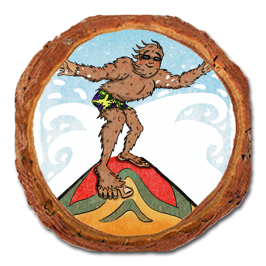 Coaster: Live Edge - Bigfoot Surfing (Pack of 5)
