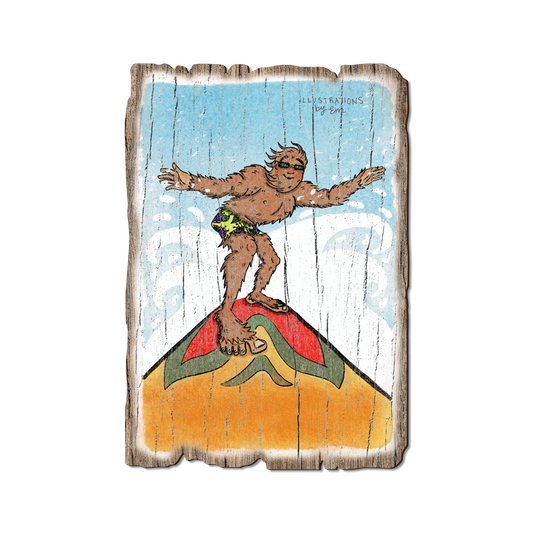 Greeting Card: Weathered Edge - Bigfoot Surfing (Pack of 5)