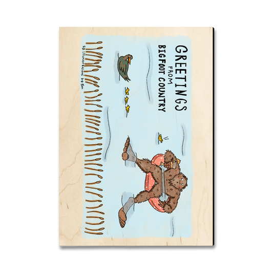 Greeting Card: Classic Edge - Bigfoot Swimmer