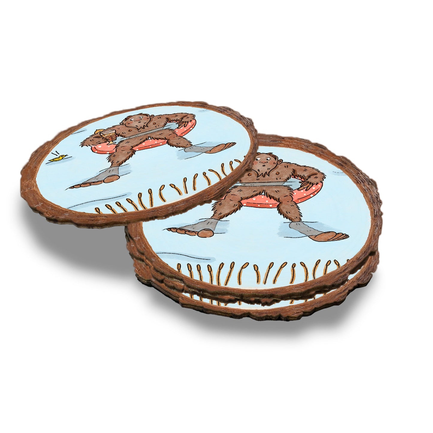 Bigfoot Swimmer - Live Edge Live Edge Coaster (5pk // $2.80ea)