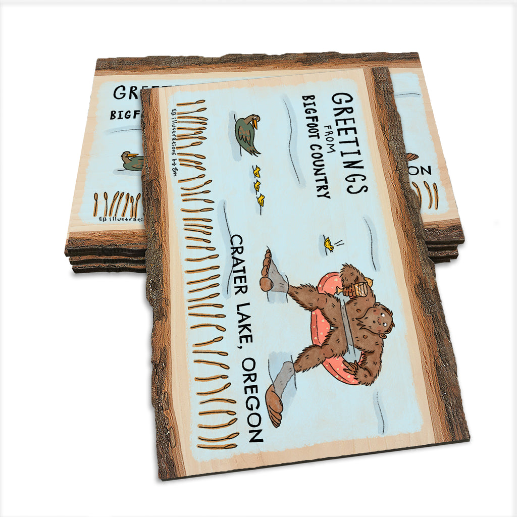 Bigfoot Swimmer - Live Edge Live Edge Postcard (5pk // $2.80ea)