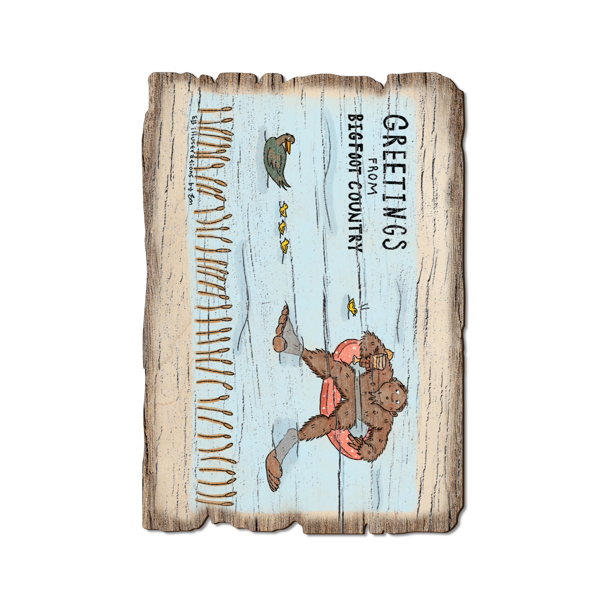 Greeting Card: Weathered Edge - Bigfoot Swimmer (Pack of 5)