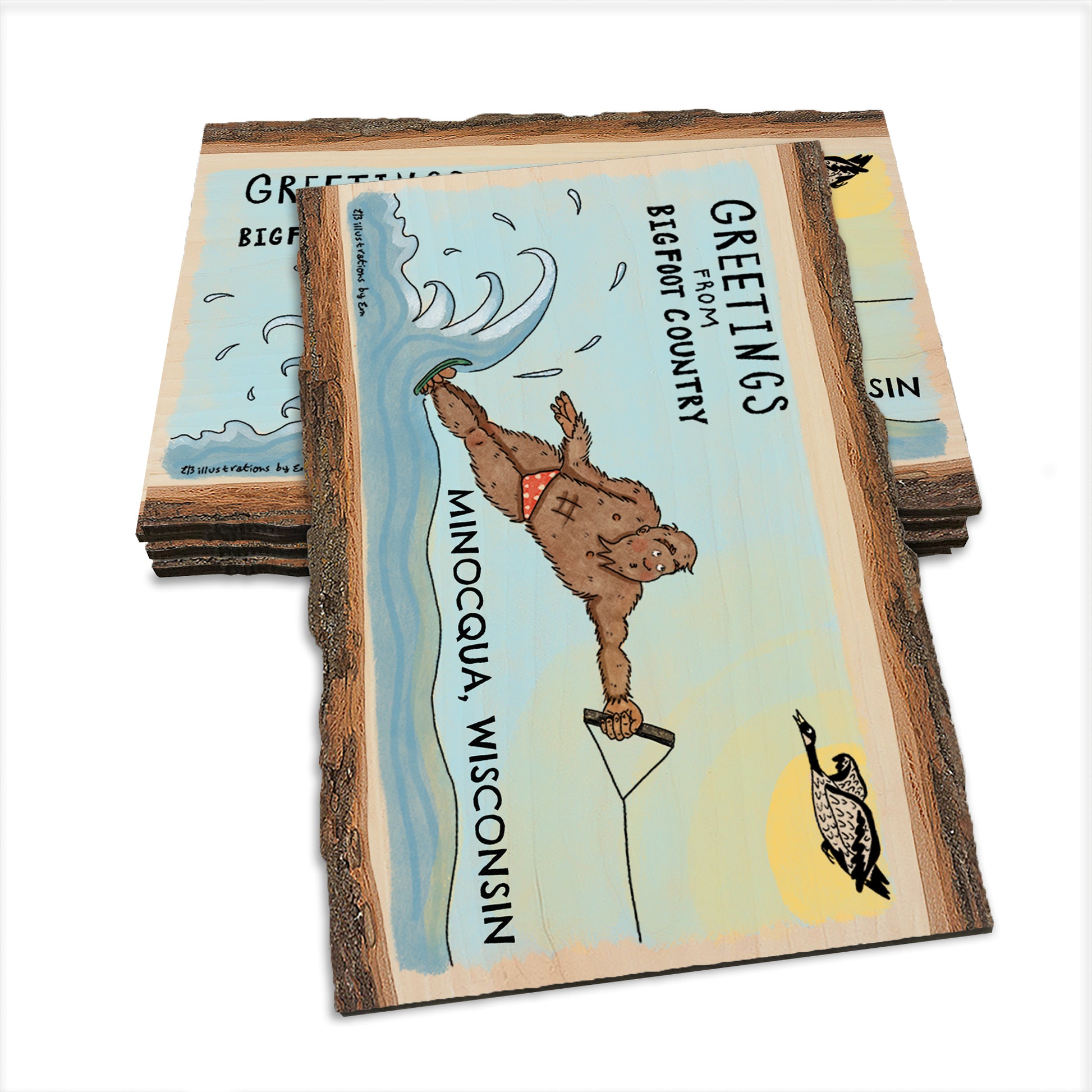 Bigfoot Water Skier - Live Edge Live Edge Postcard (5pk // $2.80ea)