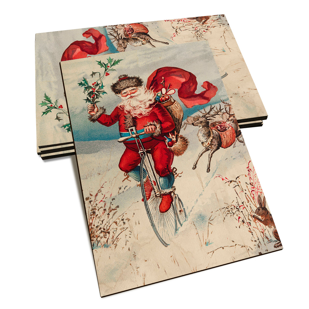 Big Wheel Santa - Holiday - Classic Edge Classic Edge Postcard (5pk // $2.80ea)