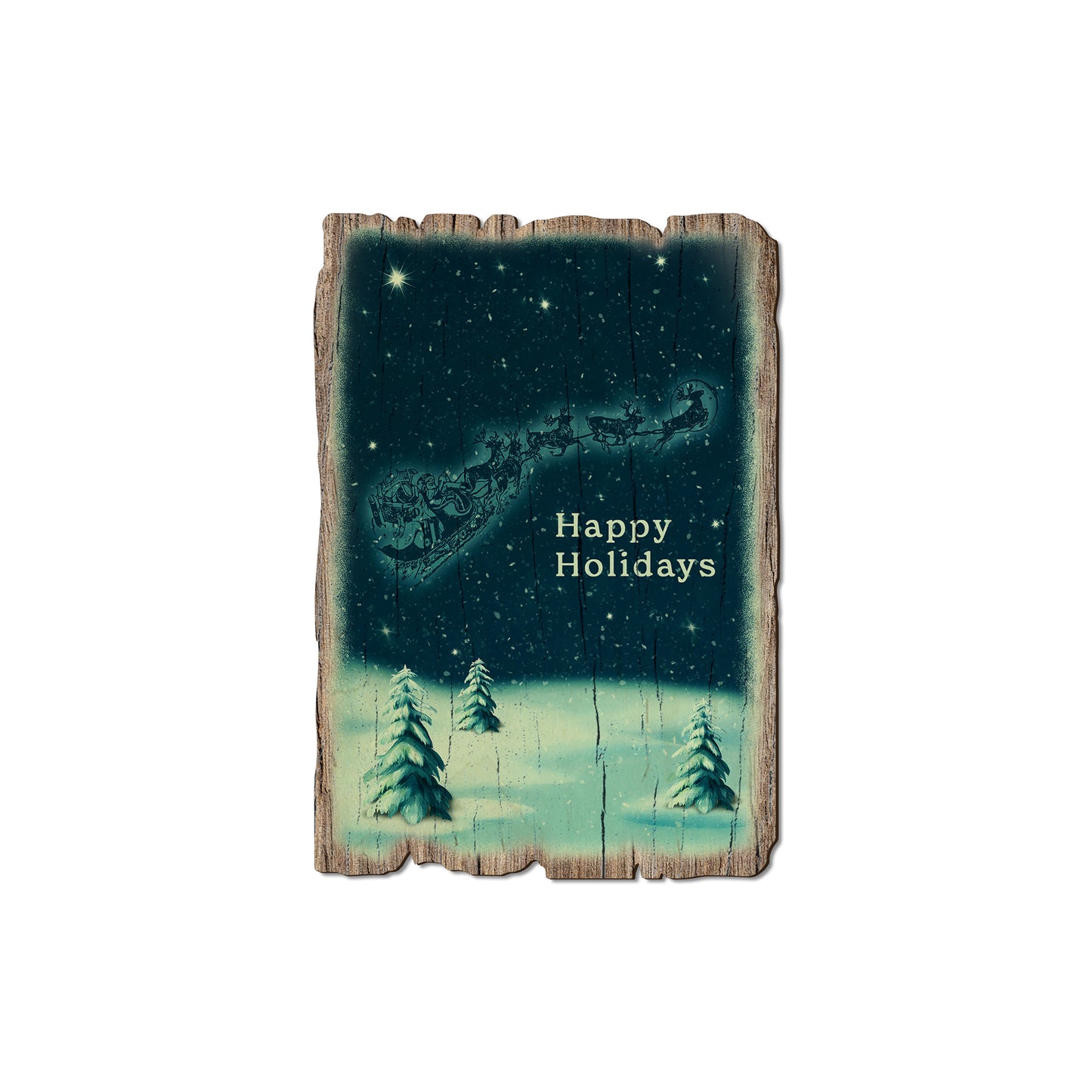 Blue Santa Sleigh - Rustic Edge Postcards & Magnets Rustic Edge Magnet (5pk // $2.80ea)